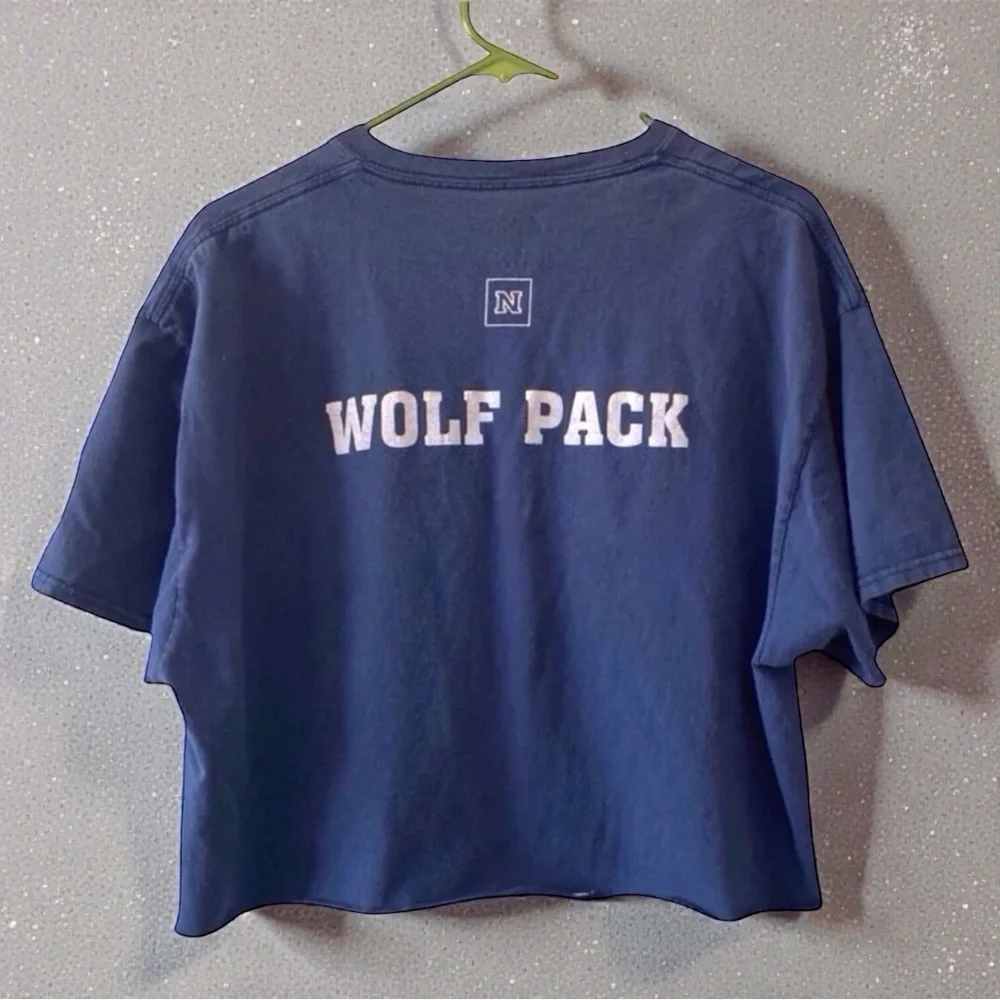 UNR Wolf Pack Cropped Tee XL Vintage‑Inspired blue - Picture 4 of 6